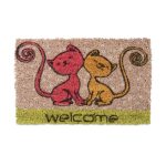 Covoras intrare Relaxdays, model-335, fibre de cocos, multicolor, 40 x 25 x 1.5 cm