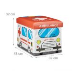 Taburet pliabil Relaxdays, Ambulance, multicolor, 32 x 48 x 32 cm - imagine 4