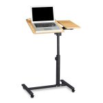Stand laptop ajustabil, Relaxdays, maro deschis/negru, 60 x 40 cm