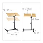 Stand laptop ajustabil, Relaxdays, maro deschis/negru, 60 x 40 cm - imagine 4