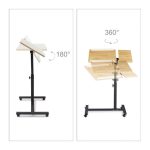 Stand laptop ajustabil, Relaxdays, maro deschis/negru, 60 x 40 cm - imagine 5