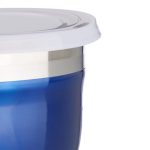 Set 3 boluri cu capac, dimensiune diferita, Relaxdays, din inox, albastru - imagine 5