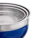 Set 3 boluri cu capac, dimensiune diferita, Relaxdays, din inox, albastru - imagine 6