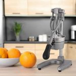 Storcator manual-presa citrice, fonta si inox, argintiu/negru, 70.5 x 18 x 21,5 cm - imagine 2
