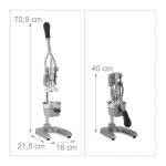 Storcator manual-presa citrice, fonta si inox, argintiu/negru, 70.5 x 18 x 21,5 cm - imagine 4