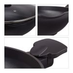 Tigaie Wok cu capac, negru, 30 cm - imagine 5