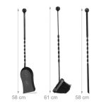 Set 4 ustensile pentru semineu, design antic, otel, negru, 57 x 21 x 36 cm - imagine 4
