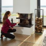 Suport lemne pentru foc, pentru interior, otel, negru, 111,5 x 34 x 34 cm - imagine 2