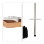 Set accesorii de baie, 6 piese, bambus si inox, maro natur/argintiu - imagine 4