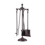 Set accesorii șemineu 5 piese – fontă masivă, stil antichizat