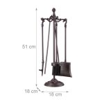 Set accesorii șemineu 5 piese – fontă masivă, stil antichizat - imagine 4