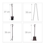 Set accesorii șemineu 5 piese – fontă masivă, stil antichizat - imagine 5