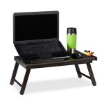 Masuta laptop/notebook-reglabil pe inaltime,rabatabil,bambus maro, Relaxdays