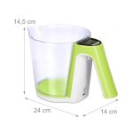 Cantar de bucatarie tip cana cu masura, pentru lichide si solide, Relaxdays, ecran LCD, 14.5 x 24 x 14 cm - imagine 4