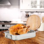 Tava pentru cuptor, cu gratar, Relaxdays, din inox, 5.5 x 28 x 20 cm - imagine 2