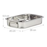 Tava pentru cuptor, cu gratar, Relaxdays, din inox, 5.5 x 28 x 20 cm - imagine 4