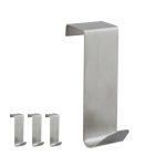 Set 4 cuiere din inox, pentru usa si dulap, 7 x 2,5 x 5 cm, Relaxdays