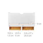 Suport pentru monitor/laptop, 2 sertare, MDF/bambus, 11 x 58,5 x 32,5 cm - imagine 7