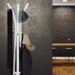 Cuier din metal, 9 carlige pentru agatat haine/genti, dimensiuni 175 x 55 x 55 cm, Relaxdays - imagine 3