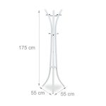 Cuier din metal, 9 carlige pentru agatat haine/genti, dimensiuni 175 x 55 x 55 cm, Relaxdays - imagine 4