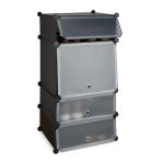 Pantofar tip dulap, cu 4 compartimente, Relaxdays, negru, 91 x 49 x 36,5 cm