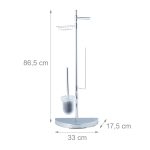 Set suport pentru hartie igienica, perie de toaleta si raft pentru servetele umede, fier cromat, 86,5 x 33 x 17,5 cm - imagine 7