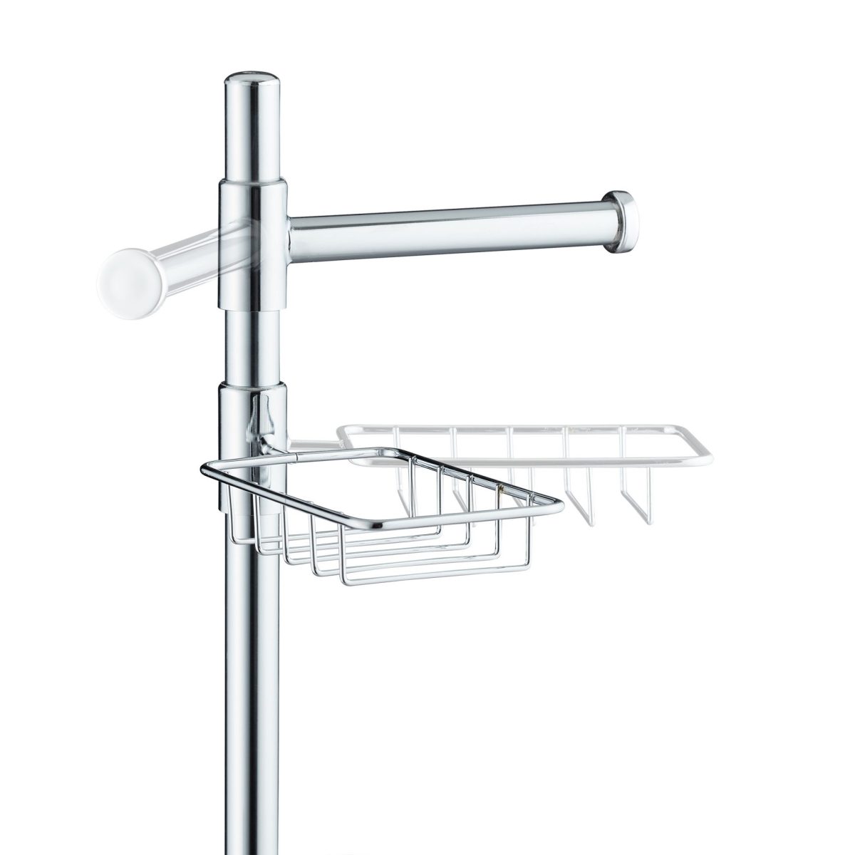 Set suport pentru hartie igienica, perie de toaleta si raft pentru servetele umede, fier cromat, 86,5 x 33 x 17,5 cm - imagine 6