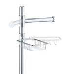 Set suport pentru hartie igienica, perie de toaleta si raft pentru servetele umede, fier cromat, 86,5 x 33 x 17,5 cm - imagine 6