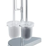 Set suport pentru hartie igienica, perie de toaleta si raft pentru servetele umede, fier cromat, 86,5 x 33 x 17,5 cm - imagine 5