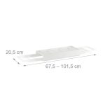Suport cada, extensibil, bambus, alb, 67.5-101.5 x 20.5 cm - imagine 4
