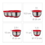 Set boluri cu capac, masuri pentru gatit si razatoare, Relaxdays, 17 piese - imagine 4