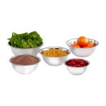 Set 5 boluri Relaxdays, dimensiuni diferite, din otel inoxidabil, argintiu