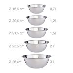 Set 5 boluri Relaxdays, dimensiuni diferite, din otel inoxidabil, argintiu - imagine 4