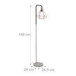 Lampa de podea, din cupru cu abajur diamant, E27, 40W, 150 cm - imagine 4
