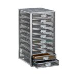 Organizator documente XXL sertare A4 cu 10 compartimente,gri,Relaxdays
