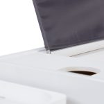 Suport cada baie, extensibil de la 75 cm pana la 109, bambus, alb - imagine 7