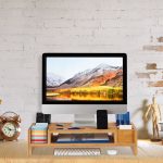 Suport pentru monitor, organizator birou, din bambus, compartimente detasabile, 65 x 28 x 15 cm - imagine 5