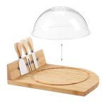 Tocator branzeturi cu 3 ustensile si capac, banda magnetica, bambus, 11 x 31 x 25 cm - imagine 6