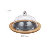 Tocator/Platou pentru branzeturi, cu tacamuri si capac, bambus/ardezie, 13 x 25 cm - imagine 4