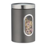Cutie depozitare cereale, ceai, cafea, etc., Relaxdays, gri, 1.7 l, 17 x 11 cm