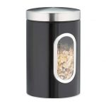 Cutie depozitare cereale, ceai, cafea, etc., Relaxdays, negru, 1.7 l, 17 x 11 cm
