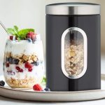 Cutie depozitare cereale, ceai, cafea, etc., Relaxdays, negru, 1.7 l, 17 x 11 cm - imagine 2