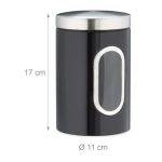 Cutie depozitare cereale, ceai, cafea, etc., Relaxdays, negru, 1.7 l, 17 x 11 cm - imagine 4