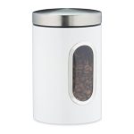 Cutie depozitare cereale, ceai, cafea, etc., Relaxdays, alb, 1.7 l, 17 x 11 cm