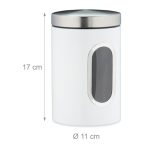 Cutie depozitare cereale, ceai, cafea, etc., Relaxdays, alb, 1.7 l, 17 x 11 cm - imagine 3