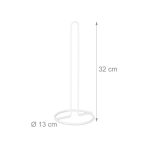 Set 2 suporturi pentru rola servetele de bucatarie sau pentru hartie igienica, Relaxdays, alb, din metal, 32 x 13 cm - imagine 3