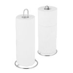 Set 2 suporturi pentru rola servetele de bucatarie sau pentru hartie igienica, Relaxdays, gri, din metal, 32 x 13 cm