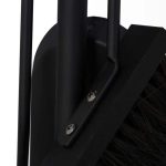Set 3 ustensile pentru semineu, matura, lopata, carlig si suport simplu, negru mat - imagine 8