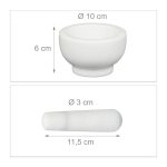 Mojar cu pistil Relaxdays, alb, din marmura, 6 x 10 cm - imagine 2