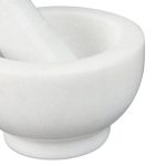 Mojar cu pistil Relaxdays, alb, din marmura, 6 x 10 cm - imagine 6